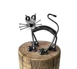 Buy Small Cat Cute Recycled Scrap Metal Kitten Welded Feline Sculpture H 10 XW 11 Cm • 12.99£
