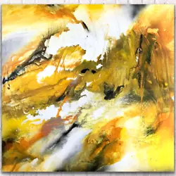 Buy Contemporary Abstract Acrylic Painting On Canvas  By Diane Plant Art 90 X 90cm • 189£
