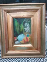Buy Antique Original Oil Painting Still Life In GILT Frame 6 ×4 Image • 12£