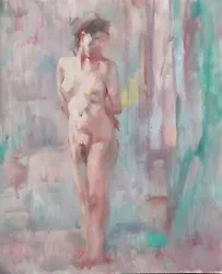 Buy Original Oil Canvas Painting Nude Model 30x25cm Unframed • 30£