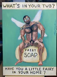 Buy Original Gay Male Interest Art Oil Painting Daniel W Green Fairy Soap Man Nude • 237.67£