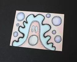 Buy The Pink Ghost Abstract Original ACEO Art Card Mixed Media Mini Artwork • 2.49£