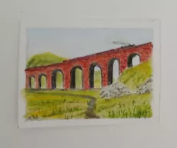 Buy ACEO Art Card Original  Ribblesdale Viaduct Watercolours . • 1.50£