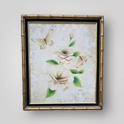 Buy Cooper Painting Butterflies And Flowers Framed Wall Art Retro • 86.81£