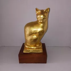 Buy Golden Cat - Ceramic With Gold Leaf By Paul Rigby Stratford NJ Artist C. 2002 • 814.62£