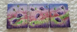 Buy ORIGINAL POPPIES PAINTED BY S WHILD, Poppy's 3 PAINTINGS • 24.99£