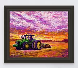 Buy Farm John Deere 16x20 Original Acrylic Painting On ACM Board Colorful Not Monet • 708.75£