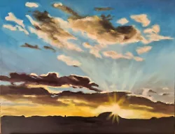 Buy Original Oil Painting Golden Sunset 45 X 35 Cm • 35£