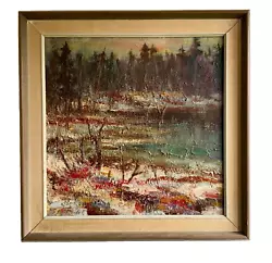 Buy Vintage Impressionist Oil Painting Sunset In Spring Wood Landscape Signed 1965 • 175.27£