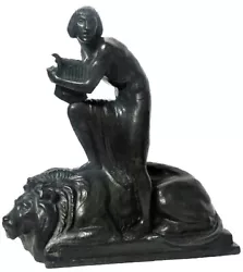 Buy Ernst Seger, David & Lion, German Art Deco Patinated Bronze Sculpture, Ca. 1920s • 4,567.47£