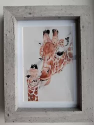 Buy GIRAFFE & BABY Love Gift 6 X 4  Unframed Matt  Print Animal Painting Drawing • 1.99£