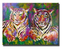 Buy Tigers - Abstract Art, Pop Art, Original  Painting With Oil On Canvas • 1,511.99£