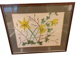 Buy Original Acrylic Framed Painting Of A Floral Scene, Daffodils, By 'Marian' • 11.99£