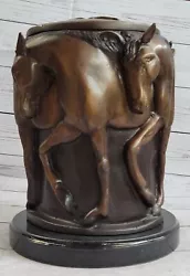 Buy Western Art Decor Sculpture Horse Copper Bronze Utensils Flowers Bottle Vase • 433.82£