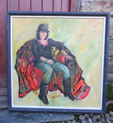 Buy Large Vintage 70's Female Portrait Oil Painting GLO WILLIAMS Listed Signed Frame • 175£