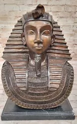 Buy Monumental Bronze Egyptian Sphinx Pharaoh Head Garden Statue Figure Figurine • 710.39£
