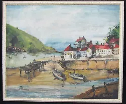Buy Large Vintage Modern Impressionist Oil On Board Harbour Scene, Signed Arnold 65 • 64.50£