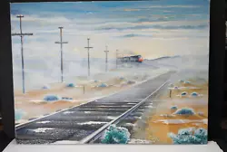 Buy Beautiful  V. Williams Winter Train Scene  Oil Painting • 41.34£