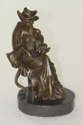 Buy Signed Original Fisher Victorian Girl Holding Dog Bronze Sculpture Statue Figure • 246.27£