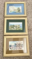 Buy Set Of Three Framed Mounted Land Seascape Harbour Sea Prints Picture 6.5” X 8” • 12.95£