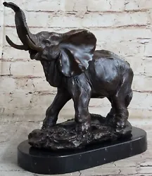 Buy Signed Large African Elephant Safari Bronze Sculpture Marble Statue By Barye Art • 157.84£