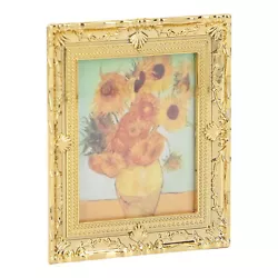 Buy (Sunflower)BROLEO Miniature Oil Painting Gold Frame Miniature Art Painting • 3.41£