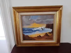 Buy Oil Painting Rough Seas Crashing Waves Seascape Coast/Canvas 45x38cm/Plus Frame  • 30£