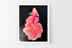 Buy Pink Fish Oil Painting Original • 49.99£