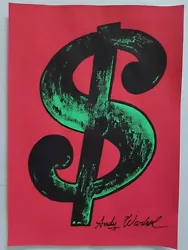 Buy Andy Warhol Hand Signed. 'dollar Sign'. Watercolor On Paper. Pop Art • 24.90£