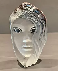 Buy Mats Johnson Maleras Sweden Face Lead Crystal Sculpture Paperweight Signed #'D • 103.35£
