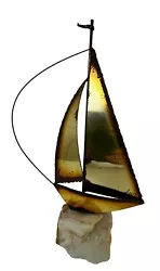 Buy MCM Mario Jason Originals Handmade Brass Sailboat Sculpture Marble Vintage COOL • 19.06£