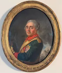 Buy Exquisite Antique 18th Century Oil On Canvas Portrait Of Maurice Comte De Saxe • 130£
