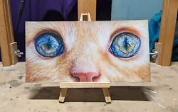 Buy ORIGINAL PASTEL STUDY A KITTEN'S EYES- 8x4  PET PORTRAIT FINE ART By PAUL HINKS • 16.99£