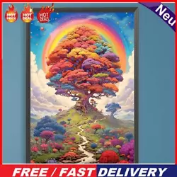 Buy Paint By Numbers Kit On Canvas DIY Oil Art Rainbow Tree Home Wall Decor 40x60cm • 8.79£
