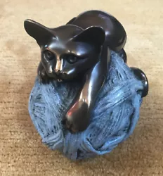 Buy John Jagger Fur Ball Bronze Cat With Ball Of Yarn Sculpture Furball • 1,885.26£
