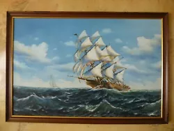 Buy Ships Original Oil Painting Seascape Signed Ambrose • 65£