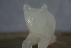 Buy Opaque White Onyx/marble Cat Sculpture (442) • 12.50£