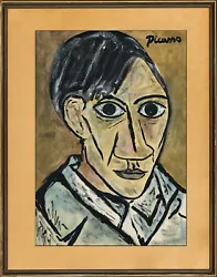 Buy 4x PABLO PICASSO - Old Handmade Watercolor !!! Best Price !!! • 78.75£
