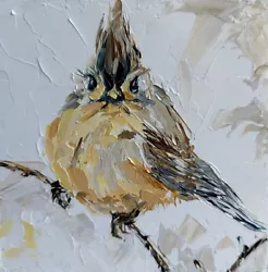 Buy Sparrow Bird Original Oil Painting Impressionist Texture Art Miniatures Birdy • 28.94£
