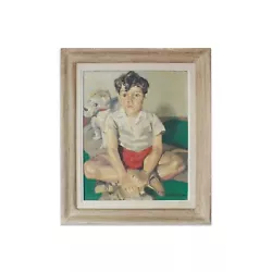 Buy 1945 French Boy Portrait Painting Antique Vintage Charming Framed Artwork • 495£