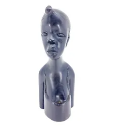 Buy Vintage African Wood Hand Carved Ebony Bust 17.5cm • 3.99£