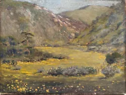 Buy William Silva Oil On Canvas: Landscape - Green Fields, Yellow Flowers, Mountains • 3,149.98£