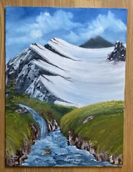 Buy Glacier Original Art Oil Painting 30x40 Cm Canvas Board Bob Ross Inspired • 119£