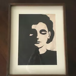 Buy Vtg Mid Century Abstract Black And White Portrait Print 50's Woman Lithograph • 708.75£
