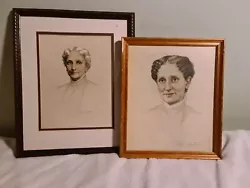 Buy Pair Of Vintage Framed Portraits Lady • 20£