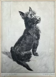 Buy Leonard Brightwell Original Drawing. Scottie Dog.  Scottish Terrier. Signed • 200£