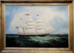 Buy 19th Century Portrait Of An American Sailing Ship- Oil Painting -c1860s • 8,232.49£