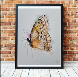 Buy Large Original Signed Watercolour Art Painting By Elle Smithof A Butterfly  • 39£
