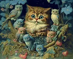 Buy Louis Wain Cat Nightmare 2 Owl Bird Painting Spooky Giclee Art 8X10 Print E135 • 8.27£