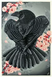 Buy   Raven In Cherry Blossoms  Original Oil Painting / Art, Decor/ 40x60cm/~16 X24  • 333£